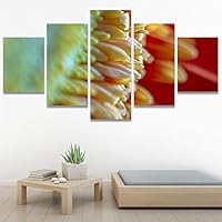 SIGNWIN 5 Panel Canvas Wall Art Yellow Petal for Home Decorations Ready to Hang - 60