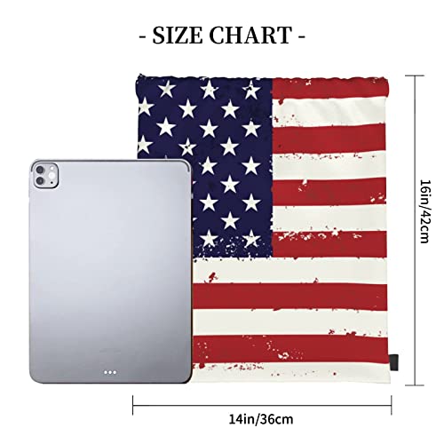 Usa Flag Unisex Drawstring Backpack Bag Sport Gym Travel Swim Sackpack3