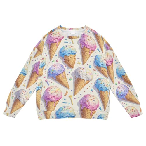 JUNZAN Cute Ice Cream Pattern Little Boys Sweatshirt Hoodie Crewneck Fall Tops Shirts Party 4T - Main Image