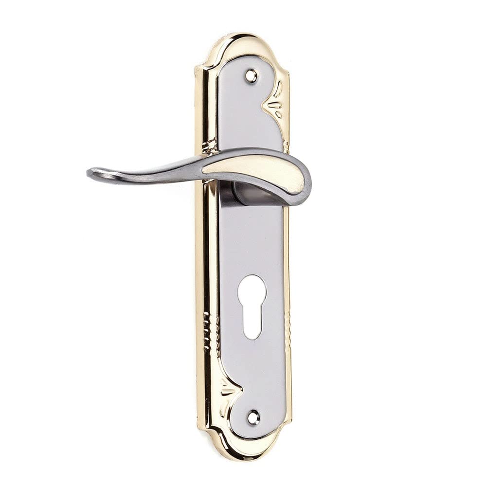 YUEKOPOU Durable Mortise Bedroom Lever Door Handle Lock Set - Privacy Hardware in Aluminum Alloy with 3 Keys