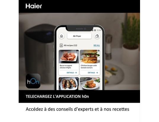 Haier 6-i-1 oljefri fritös med pekskärm, 5 l, svart