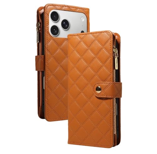 Protection iPhone XS cuir marron, étui à carreaux antichoc pour le quotidien
