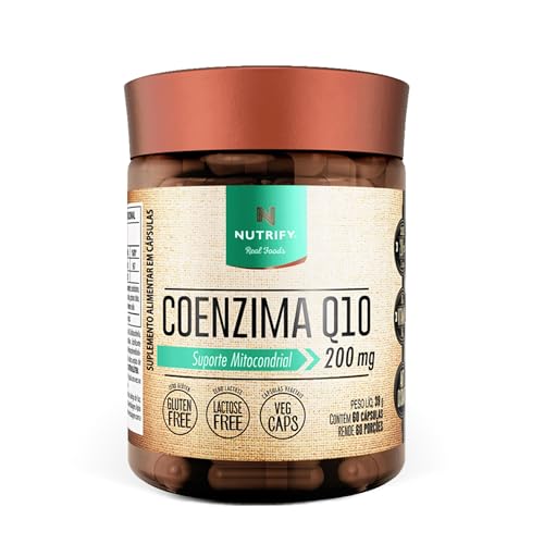 Nutrify Coenzima Q10 200mg por Dose - Porção 1 Cápsula - Multivitamínico - Enriquecido com Vitamina E - 60 Caps