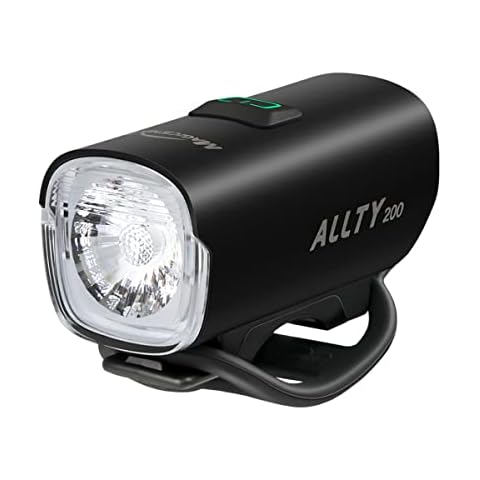 MagicShine Front Bike Light ALLTY 200,IPX6 Waterproof USB-C Fast Charging Bike Headlights,200 Lumens 5 Brightness Modes High Efficiency LED Cycling Light Cover