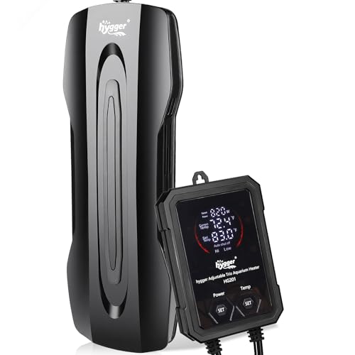 hygger Aquarium Heater Adjustable Triple-Power Submersible Fish Tank Heater Four Season Power Change with Digital Controller Abnormal Error Stop Protection for Freshwater Saltwater (400W-800W-1200W)