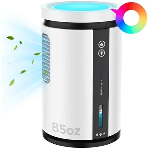 SEAVON 800 Sq.ft Dehumidifiers for Home, 85OZ Larger Water Tank, Quiet Dehumidifier for Bedroom, Bathroom, Basement, RV with 7 Colors Light, Auto Shut Off, 2 Working Modes, Portable Dehumidifier Cover