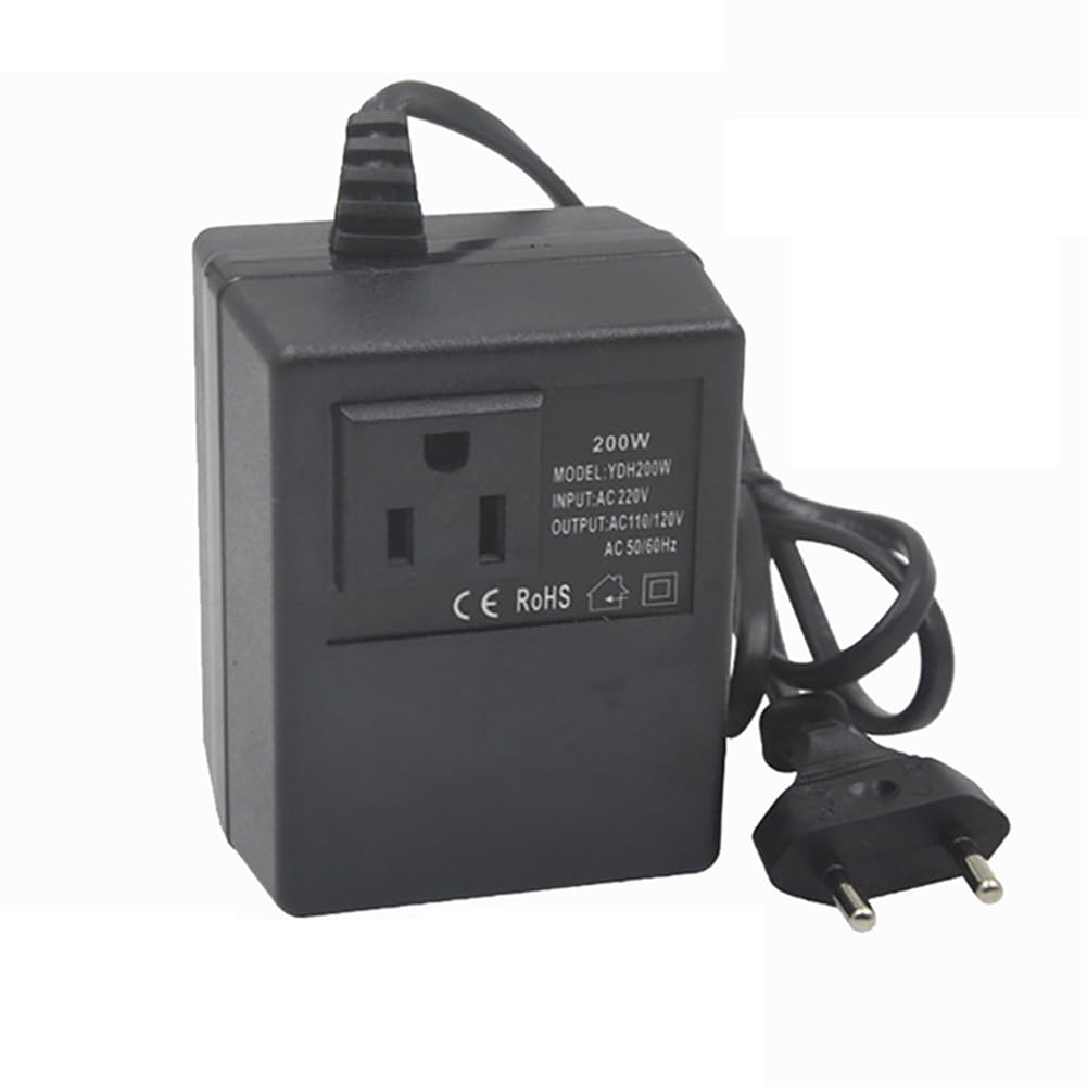 Transformateur de Puissance Régulateur de Tension Convertisseur de Tension 220 V à 110 V Transformateur Abaisseur Inverseur 200 W Prise UE