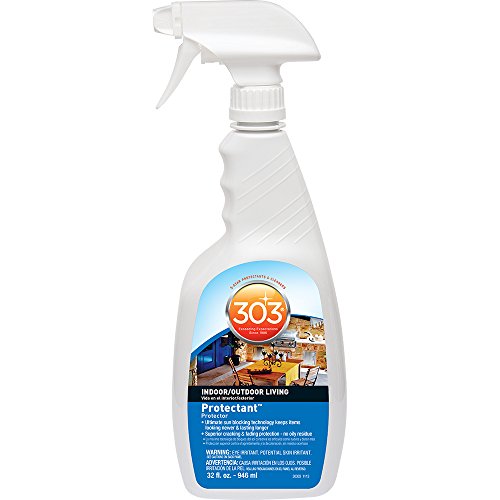 303 (30303) Indoor Outdoor Patio Furniture UV Protectant Spray for Vinyl, Plastic, Rubber, Fiberglass, Leather & More – Dust and Dirt Repellant - Non-Toxic, Matte Finish, 32 Fl.oz.