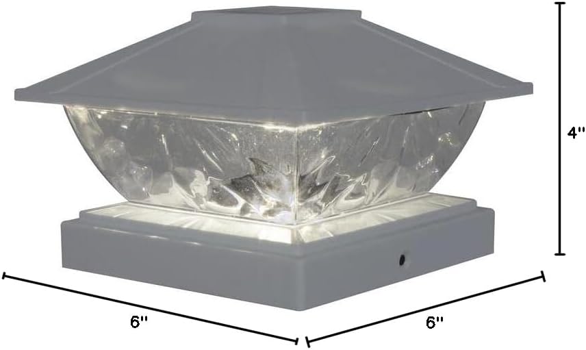 Patriot Lighting Lakota Solar Post Cap Light with dimensions labeled