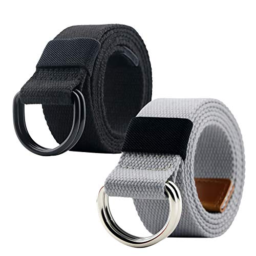 Canvas Belt, Double D-Ring Belt, Canvas Web Belt For Men/Women Casual Belt #TOP23