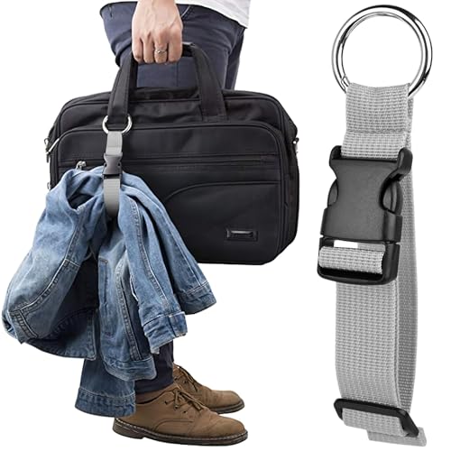 Image of Add a Bag Luggage Strap Jacket Gripper,Luggage Straps for suitcases Belt,Travel Accessories for Connecting Luggage or Backpack,Luggage Attachment Strap (Grey)