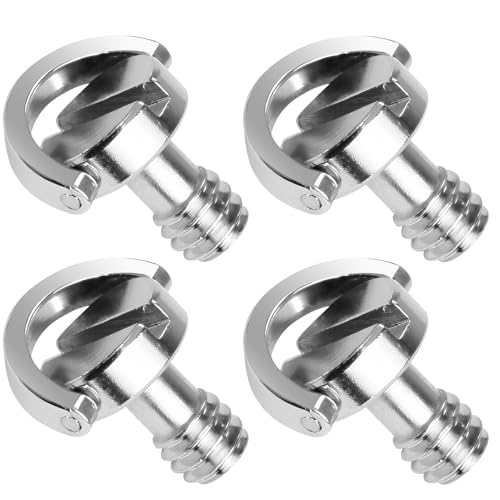 4 Stück 1/4 Zoll Kamera Befestigungsschraube für Stativ, Schrauben Kamera Schnellverschluss Gewindeschraube Schraube D Ring Edelstahl Kameraschraube für Einbeinstativ Schnellwechselplatte Zubehör