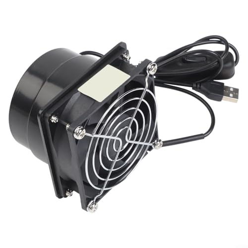 Oniissy Kleine USB-Dunstabzugshaube, verstellbare Geschwindigkeit, Küchenventilator, keine Installation erforderlich, tragbarer Abluftventilator, 8 x 8 x 6,5 cm, Kunststoff, schwarz, für Küche