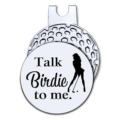 Hafhue Talk Birdie to Me Golf Ball Marker with Magnetic Hat Clip, Funny Golf Accessories and Golf Gifts for Woman Mom Grandma, Birthday Gifts for Golf Fan Golfer Golf Lovers, Golf Novelty Gift