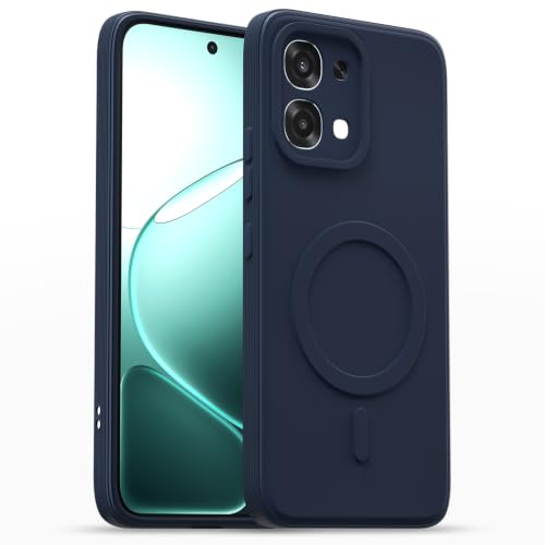 Image of Pikkme Back Cover for Oppo F31 5G / Oppo F33 5G Soft Matte Silicone Mag-Safe Design (Mag-Safe Not Support) Camera Protection | Slim Fit Bumper Cover (Blue)