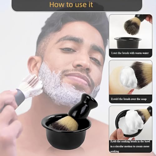 NHPY 1 Artikel Rasierpinsel, Rasierpinsel herren,Dachshaar Männer Rasierpinsel, Gesichtsbart Haarreinigung Rasierwerkzeug Rasierpinsel Seife Schäumende Rasierpinsel (Schwarz)