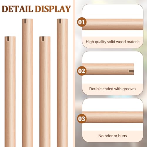 Image of Sintuff 8 Pcs Bird Perches for Cage Accessories, Wooden Perch Rods Replacement with Double Head Slots, 0.6 Inch Diameter Natural Wood Stand for Parrot Macaw Cockatoo Parakeet (18 Inches)