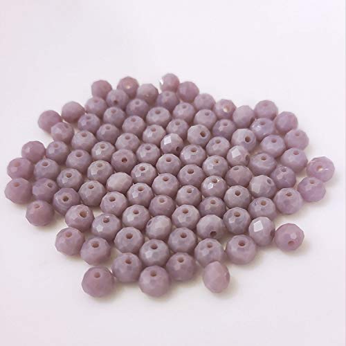 Kopper-24 (4 mm/Grau matt) Glasperlen - Bastelperlen aus Glas facettiert Kristall Diamant Optik Loch Perlen zum Basteln auffädeln Armbänder Traumfänger bunt Set DIY kleine große Kinder Schmuck