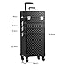 Qivange Makeup Train Case,4 in 1 Professional Rolling Makeup Trolley Case Aluminum Artists Jewelry Cosmetic Storage Case with 360° Swivel Wheels