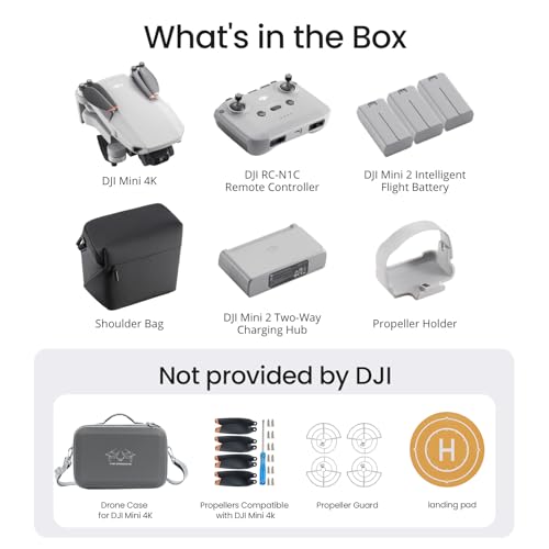Image of DJI Mini 4K Fly More Bundle, Drone with 4K UHD Camera for Adults, 3 Batterys, Drone Case, Propellers Compatible, Propeller Guard, landing pad