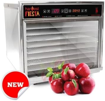 Harvest Fiesta - Eight Tray Digital Stainless Steel Food Dehydrator, USA Made, NSF Certified, Stainless Steel Shelves (Stainless Steel Shelves) …