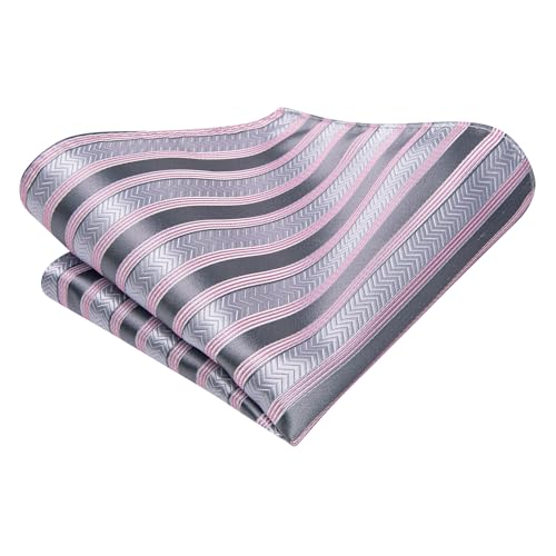 Image of Hi-Tie Men's Tie Sets Silk Paisley Striped Necktie Pocket Square Cuff-links Sets Wedding Business Holiday
