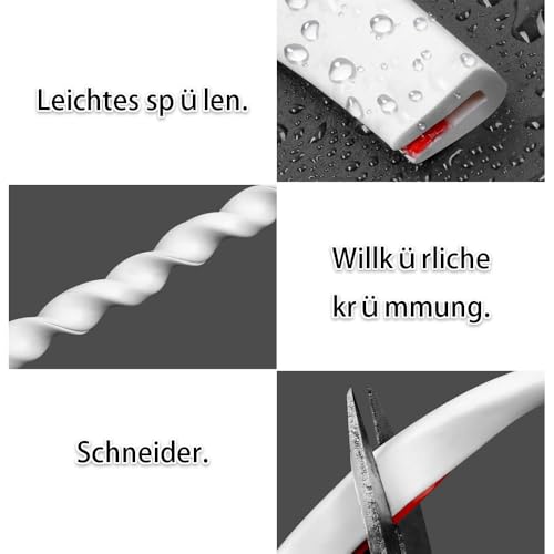 WZERHO Selbstklebender Weißer Gummi-Kantenschutz, U-Profil Kederband für Bleche & Metall, Gummileiste