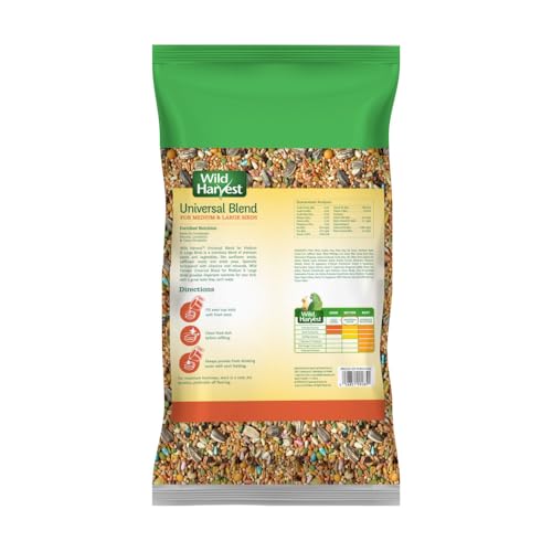 Wild Harvest Universal Blend for Medium and Large Birds 10 Pounds; Fortified Nutrition