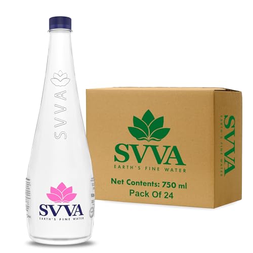 Image of SVVA Earth's Finest Water Premium Subterranean Water | 750 ML Pack 24(PET), Alkaline pH 8+ | Balanced Mineral Essential Healthy Mineral Hydration | Premium PET Bottle Refillable Bottle