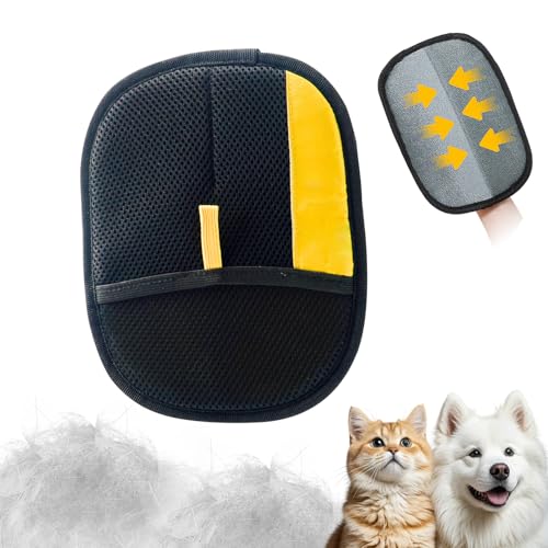 Fyozyon Hair Removal Glove Electrostatic Pet Hair Removal Gloves Hair Remover Glove for Pet Reusable Dog Cat Hairs Remover Mitt for Bed Sheets Couch Clothes Carpet Car Seat (1PC)