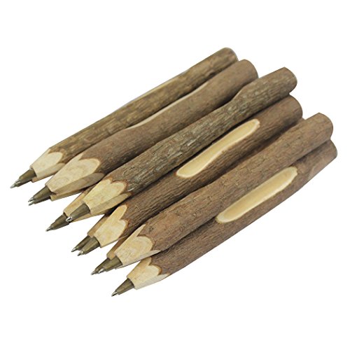 Sipliv Handmade Wooden Ballpoint Pen Creative Original Ecological Wood Pen Short Style (About 5 Inches, 13 Cm) - 12 Pcs #TOP1