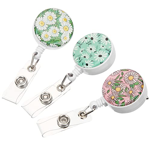 Bobine de badge d'identification fleur Uonlytech avec clip en ABS pour carte