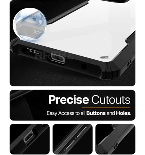 Image of RRTBZ Camera Protection Shockproof Clear Back Bumper Eagle Back Case Cover PC+TPU Compatible with Vivo T4x 5G / iQOO Z10x 5G -Black