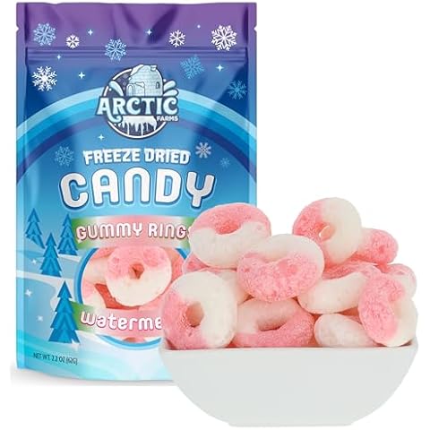 Arctic Farms Freeze Dried Gummy Rings Bagged and Boxed (Watermelon Rings) (2.2oz) Cover