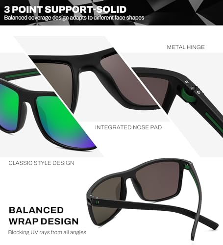 Image of FEISEDY Polarized Sunglasses for Men and Women Lightweight Frame Sun Glasses with UV400 Protection for Driving Fishing B0301