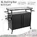 Nessxa Outdoor Grill Cart Bar Cart with Storage Cabinet for Grilling Accessories, XL Portable Outdoor Grill Table with Stainless Steel Top for Kitchen Prep, Lawn & Garden（Black）