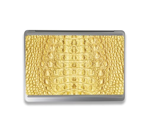 Image of MightySkins Carbon Fiber Skin Compatible with Microsoft Surface Laptop Studio 2 (2023) Full Wrap Kit - Golden Croc | Protective, Durable Textured Carbon Fiber Finish | Easy to Apply | Made in The USA