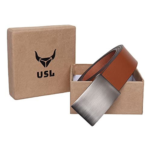 Image of USL Formal /Casual Black Tan Brown Color Genuine Leather Belts For Men (34, Black)