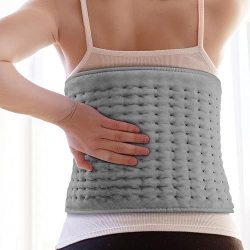 Image of ADDMAX Electric Heating Belt for Pain Relief | Orthopaedic Electric Heating Pad Lower Back Pain & Menstrual Period Cramps | Large Size | Heat Therapy Waist Wrap for Pain Relief of Back,Neck,Shoulder,Lumbar |Light Grey|