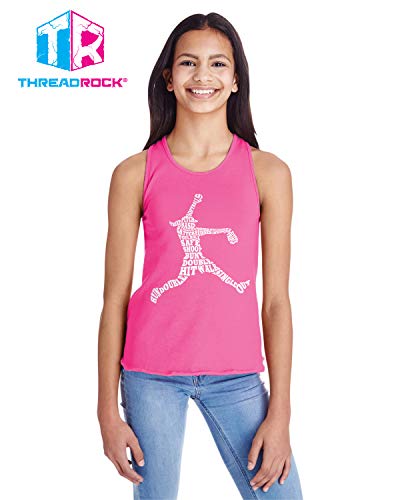 Threadrock Big Girls' Softball Player Typography Racerback Tank Top3