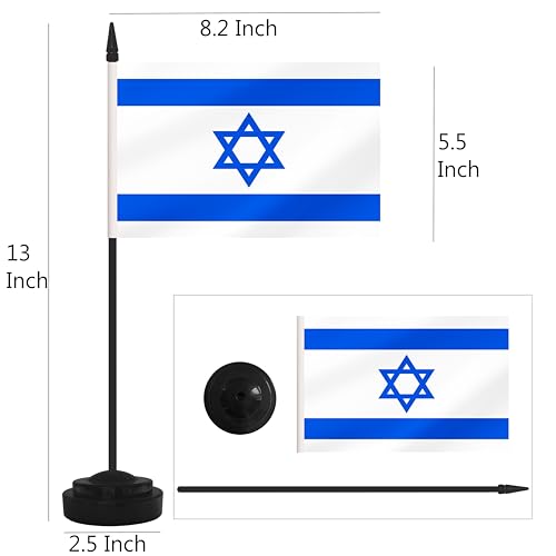 Drapeaux de bureau israéliens de 30 cm stables pour éviter les chutes sur vos tables de fête - 2