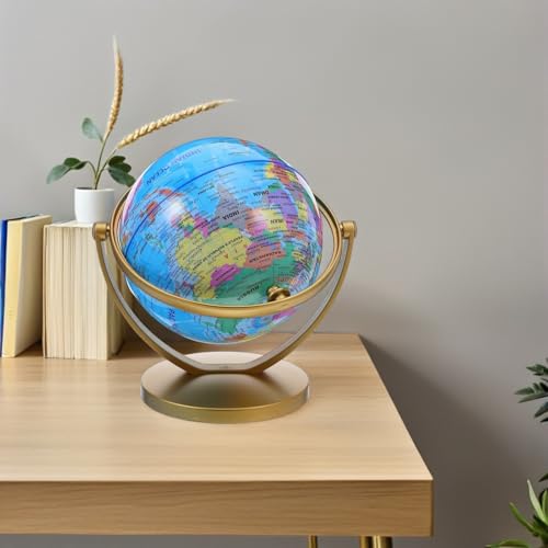 Globe terrestre bleu rotatif en ABS et PVC pour bureau chic - 6