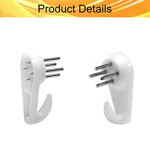 Image of Picture Hangers Ceiling Hooks Professional Photo Frame Hooks Kit with Nails for Hanging Plants Mugs Wind Chimes Utensils White 100PCS