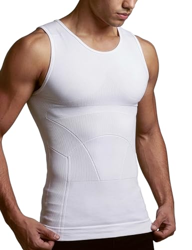 Image of DAMENSCH Form Shapewear for Men, Comfortable and Stretchy Body Shaper for Man, Posture Correcting Tummy Tucker, Breathable Gynecomastia Compression T Shirt, Ideal for Parties Shirt Tucker for Men