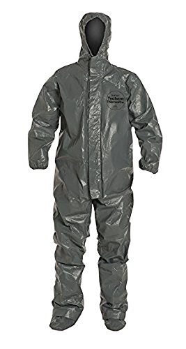 Dupont TP199TGYXL0002BN ThermoPro Coverall, Double Storm Flap with Hook and Loop Closure, Taped Seam, X-Large, Grey (Pack of 2)
