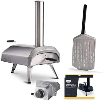 Ooni Karu 12 Essentials Pizza Oven Bundle - Includes 12" Perforated Pizza Peel, Karu 12 Gas Burner and Cover