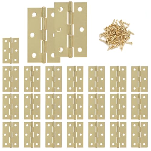 Murtenze 24 Pack 2.5 Inch Door Hinge Cabinet Hinge, Gold