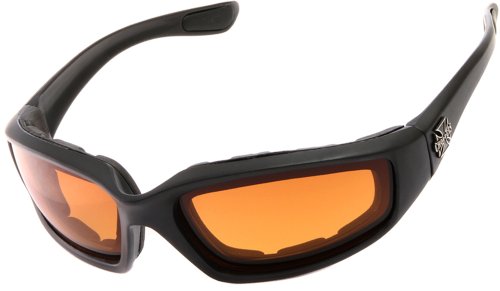 Chopper Men's Motorcycle Wrap 65mm Amber Lens Sunglasses