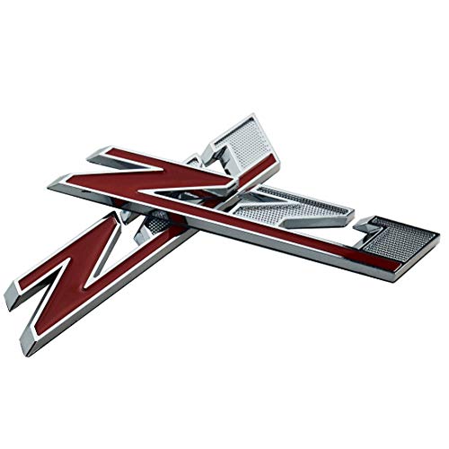 Image of 3D Rear Trunk Emblems Door Side Sport Badge Nameplate Lettter Compatible with Z71 5Inch (Silver Red)