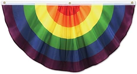 Beistle Club Pack Rainbow Colored Printed Fabric Bunting with Grommets, Box of 6 Bunting